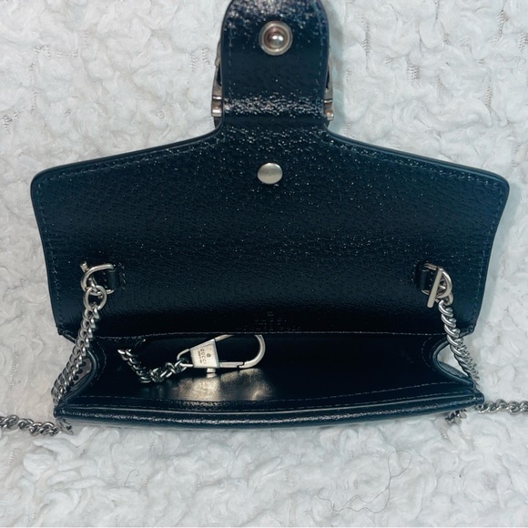 Gucci GG Denim Monogram Super Mini Dionysus Shoulder Crossbody Bag Black 476432 - Picture 10 of 17